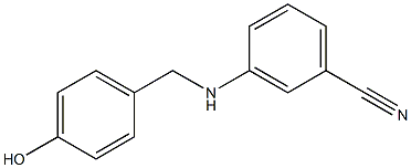 3-{[(4-hydroxyphenyl)methyl]amino}benzonitrile Struktur