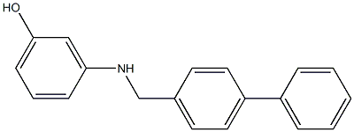 3-{[(4-phenylphenyl)methyl]amino}phenol Struktur