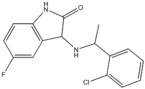 3-{[1-(2-chlorophenyl)ethyl]amino}-5-fluoro-2,3-dihydro-1H-indol-2-one Struktur