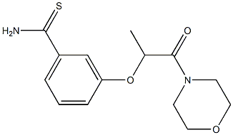 3-{[1-(morpholin-4-yl)-1-oxopropan-2-yl]oxy}benzene-1-carbothioamide Struktur