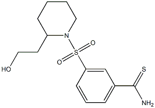 3-{[2-(2-hydroxyethyl)piperidine-1-]sulfonyl}benzene-1-carbothioamide Struktur