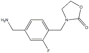 3-{[4-(aminomethyl)-2-fluorophenyl]methyl}-1,3-oxazolidin-2-one Struktur