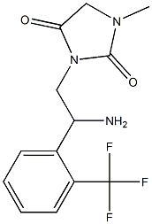 3-{2-amino-2-[2-(trifluoromethyl)phenyl]ethyl}-1-methylimidazolidine-2,4-dione Struktur