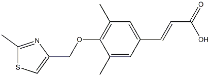 3-{3,5-dimethyl-4-[(2-methyl-1,3-thiazol-4-yl)methoxy]phenyl}prop-2-enoic acid Struktur