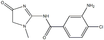 3-amino-4-chloro-N-(1-methyl-4-oxo-4,5-dihydro-1H-imidazol-2-yl)benzamide Struktur