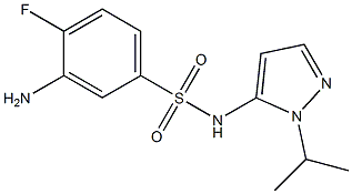 3-amino-4-fluoro-N-[1-(propan-2-yl)-1H-pyrazol-5-yl]benzene-1-sulfonamide Struktur