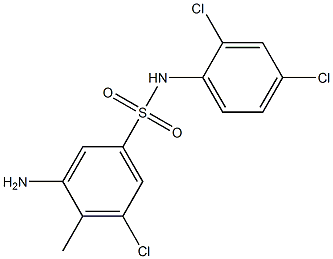 3-amino-5-chloro-N-(2,4-dichlorophenyl)-4-methylbenzene-1-sulfonamide Struktur