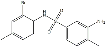 3-amino-N-(2-bromo-4-methylphenyl)-4-methylbenzene-1-sulfonamide Struktur