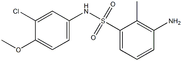 3-amino-N-(3-chloro-4-methoxyphenyl)-2-methylbenzene-1-sulfonamide Struktur