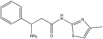 3-amino-N-(4-methyl-1,3-thiazol-2-yl)-3-phenylpropanamide Struktur