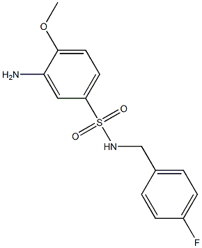 3-amino-N-[(4-fluorophenyl)methyl]-4-methoxybenzene-1-sulfonamide Struktur