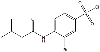 3-bromo-4-(3-methylbutanamido)benzene-1-sulfonyl chloride Struktur