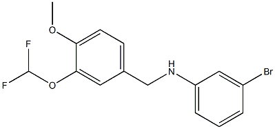 3-bromo-N-{[3-(difluoromethoxy)-4-methoxyphenyl]methyl}aniline Struktur