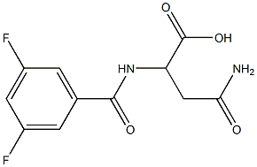 3-carbamoyl-2-[(3,5-difluorophenyl)formamido]propanoic acid Struktur