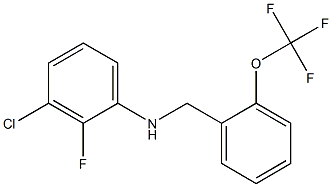 3-chloro-2-fluoro-N-{[2-(trifluoromethoxy)phenyl]methyl}aniline Struktur