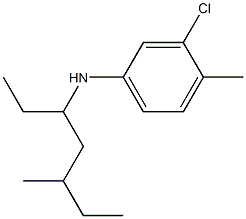 3-chloro-4-methyl-N-(5-methylheptan-3-yl)aniline Struktur