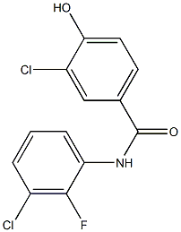 3-chloro-N-(3-chloro-2-fluorophenyl)-4-hydroxybenzamide Struktur