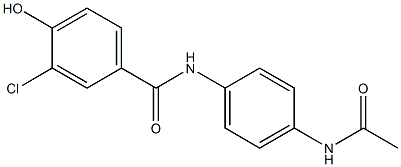 3-chloro-N-(4-acetamidophenyl)-4-hydroxybenzamide Struktur