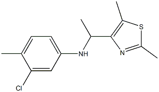 3-chloro-N-[1-(2,5-dimethyl-1,3-thiazol-4-yl)ethyl]-4-methylaniline Struktur