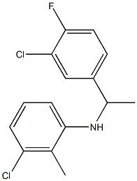 3-chloro-N-[1-(3-chloro-4-fluorophenyl)ethyl]-2-methylaniline Struktur