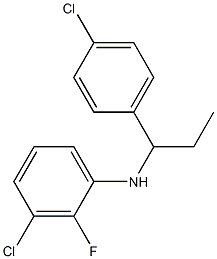 3-chloro-N-[1-(4-chlorophenyl)propyl]-2-fluoroaniline Struktur