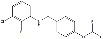 3-chloro-N-{[4-(difluoromethoxy)phenyl]methyl}-2-fluoroaniline Struktur