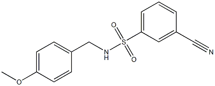 3-cyano-N-[(4-methoxyphenyl)methyl]benzene-1-sulfonamide Struktur