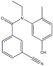 3-cyano-N-ethyl-N-(5-hydroxy-2-methylphenyl)benzamide Struktur