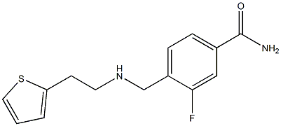 3-fluoro-4-({[2-(thiophen-2-yl)ethyl]amino}methyl)benzamide Struktur