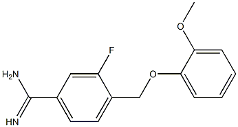 3-fluoro-4-[(2-methoxyphenoxy)methyl]benzenecarboximidamide Struktur