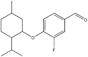 3-fluoro-4-{[5-methyl-2-(propan-2-yl)cyclohexyl]oxy}benzaldehyde Struktur