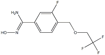 3-fluoro-N'-hydroxy-4-[(2,2,2-trifluoroethoxy)methyl]benzenecarboximidamide Struktur