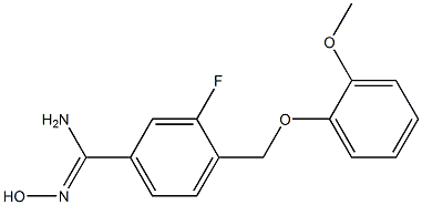 3-fluoro-N'-hydroxy-4-[(2-methoxyphenoxy)methyl]benzenecarboximidamide Struktur