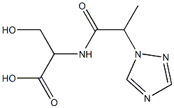 3-hydroxy-2-[2-(1H-1,2,4-triazol-1-yl)propanamido]propanoic acid Struktur