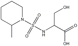 3-hydroxy-2-{[(2-methylpiperidine-1-)sulfonyl]amino}propanoic acid Struktur