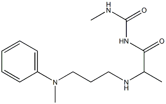 3-methyl-1-[2-({3-[methyl(phenyl)amino]propyl}amino)propanoyl]urea Struktur