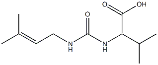 3-methyl-2-({[(3-methylbut-2-enyl)amino]carbonyl}amino)butanoic acid Struktur