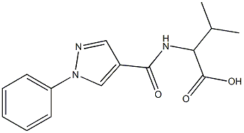 3-methyl-2-[(1-phenyl-1H-pyrazol-4-yl)formamido]butanoic acid Struktur