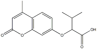 3-methyl-2-[(4-methyl-2-oxo-2H-chromen-7-yl)oxy]butanoic acid Struktur