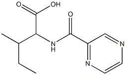 3-methyl-2-[(pyrazin-2-ylcarbonyl)amino]pentanoic acid Struktur