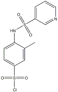 3-methyl-4-(pyridine-3-sulfonamido)benzene-1-sulfonyl chloride Struktur