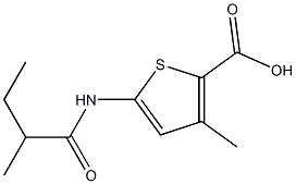 3-methyl-5-[(2-methylbutanoyl)amino]thiophene-2-carboxylic acid Struktur