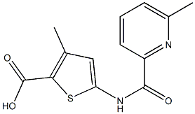 3-methyl-5-{[(6-methylpyridin-2-yl)carbonyl]amino}thiophene-2-carboxylic acid Struktur