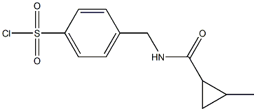 4-({[(2-methylcyclopropyl)carbonyl]amino}methyl)benzenesulfonyl chloride Struktur