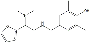 4-({[2-(dimethylamino)-2-(furan-2-yl)ethyl]amino}methyl)-2,6-dimethylphenol Struktur