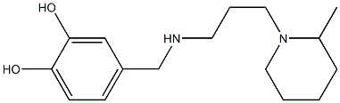 4-({[3-(2-methylpiperidin-1-yl)propyl]amino}methyl)benzene-1,2-diol Struktur