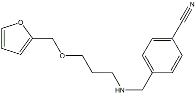 4-({[3-(furan-2-ylmethoxy)propyl]amino}methyl)benzonitrile Struktur