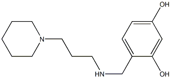 4-({[3-(piperidin-1-yl)propyl]amino}methyl)benzene-1,3-diol Struktur