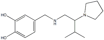 4-({[3-methyl-2-(pyrrolidin-1-yl)butyl]amino}methyl)benzene-1,2-diol Struktur