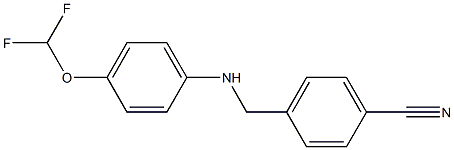 4-({[4-(difluoromethoxy)phenyl]amino}methyl)benzonitrile Struktur